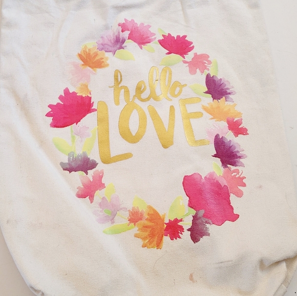 🌼Hello💓love Canvas Tote - Picture 4 of 10